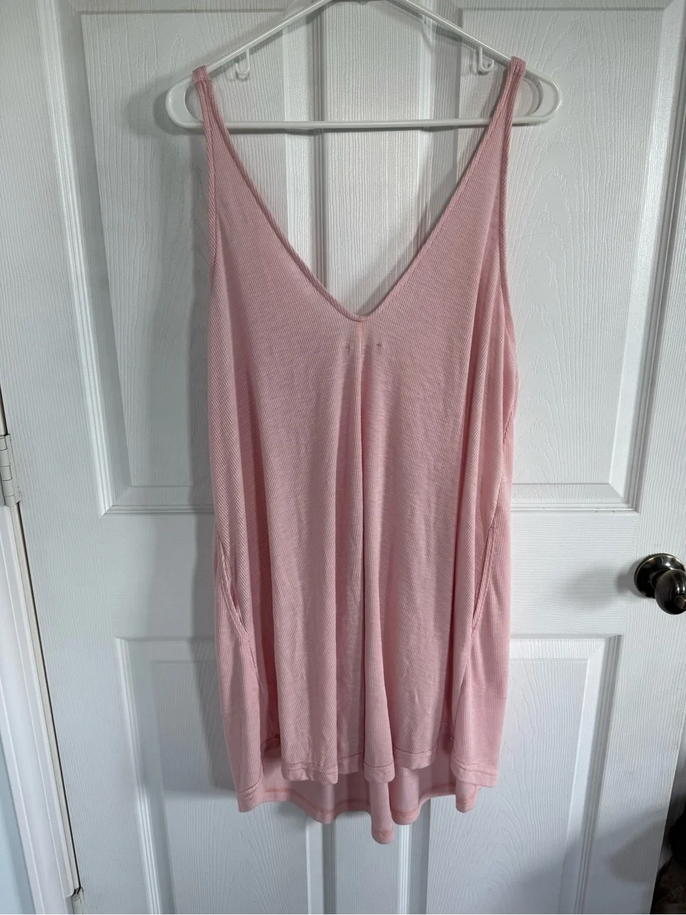 Free People Beach Blush Pink Ribbed Swim Coverup Dress Size Large